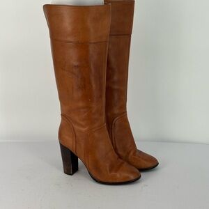 🌹 Halogen 70s inspired Tan Leather Heeled Boots